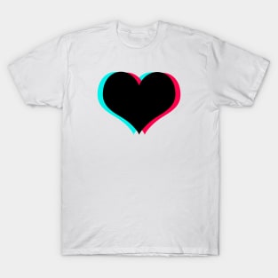 TikTok Heart Black T-Shirt